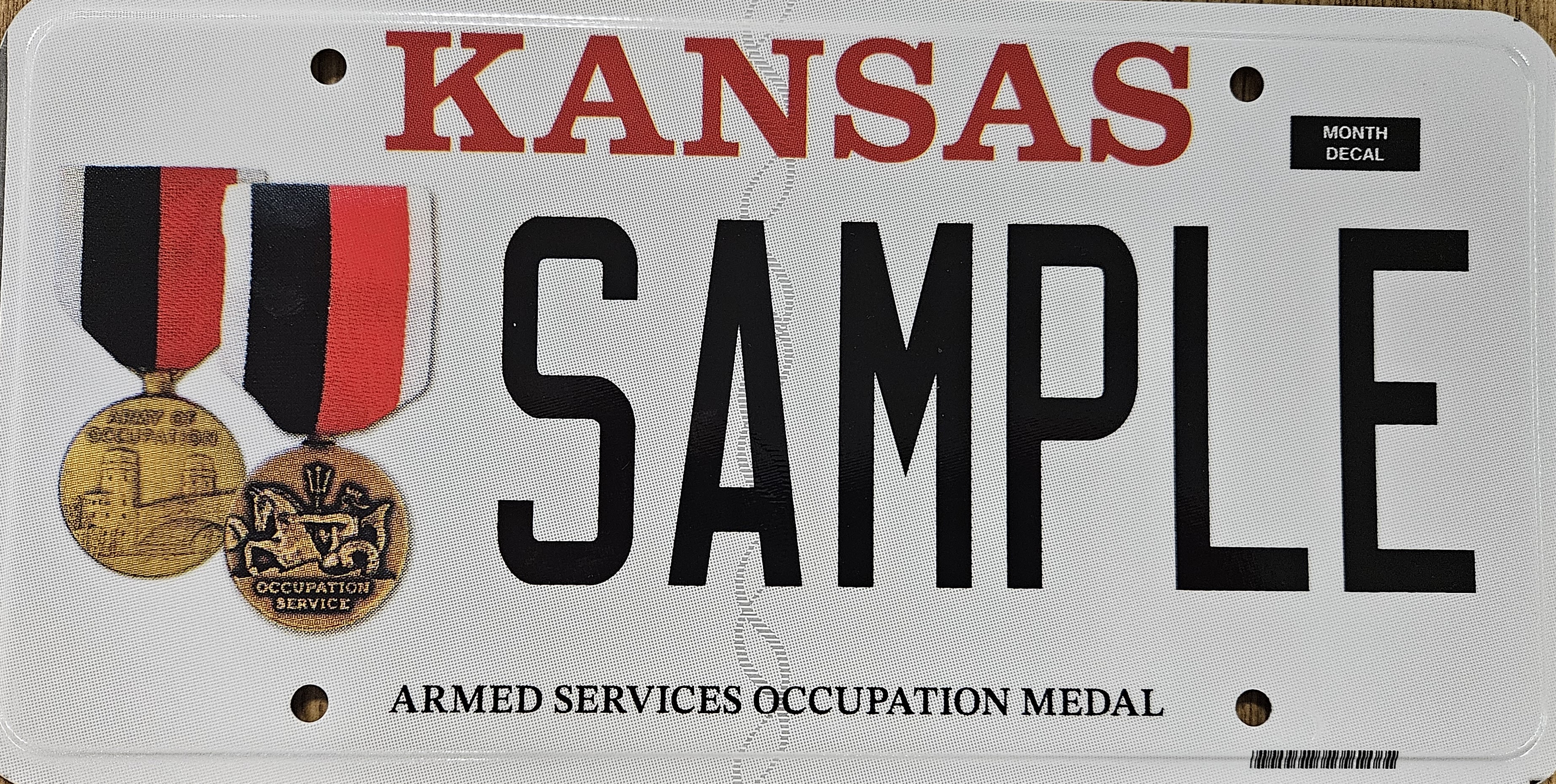 Armed Services Occupational Medal Plate
