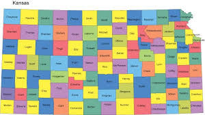 Map of Kansas with all 105 counties highlighted, representing statewide oversight of property valuation by the Property Valuation Division